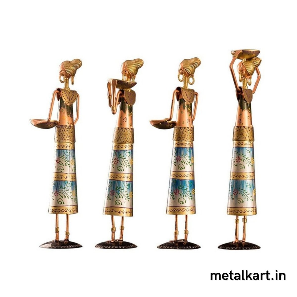 Metalkart Special Multicolor 4 Working Ladies Table top (6.5*6.5*14.5 Inches)