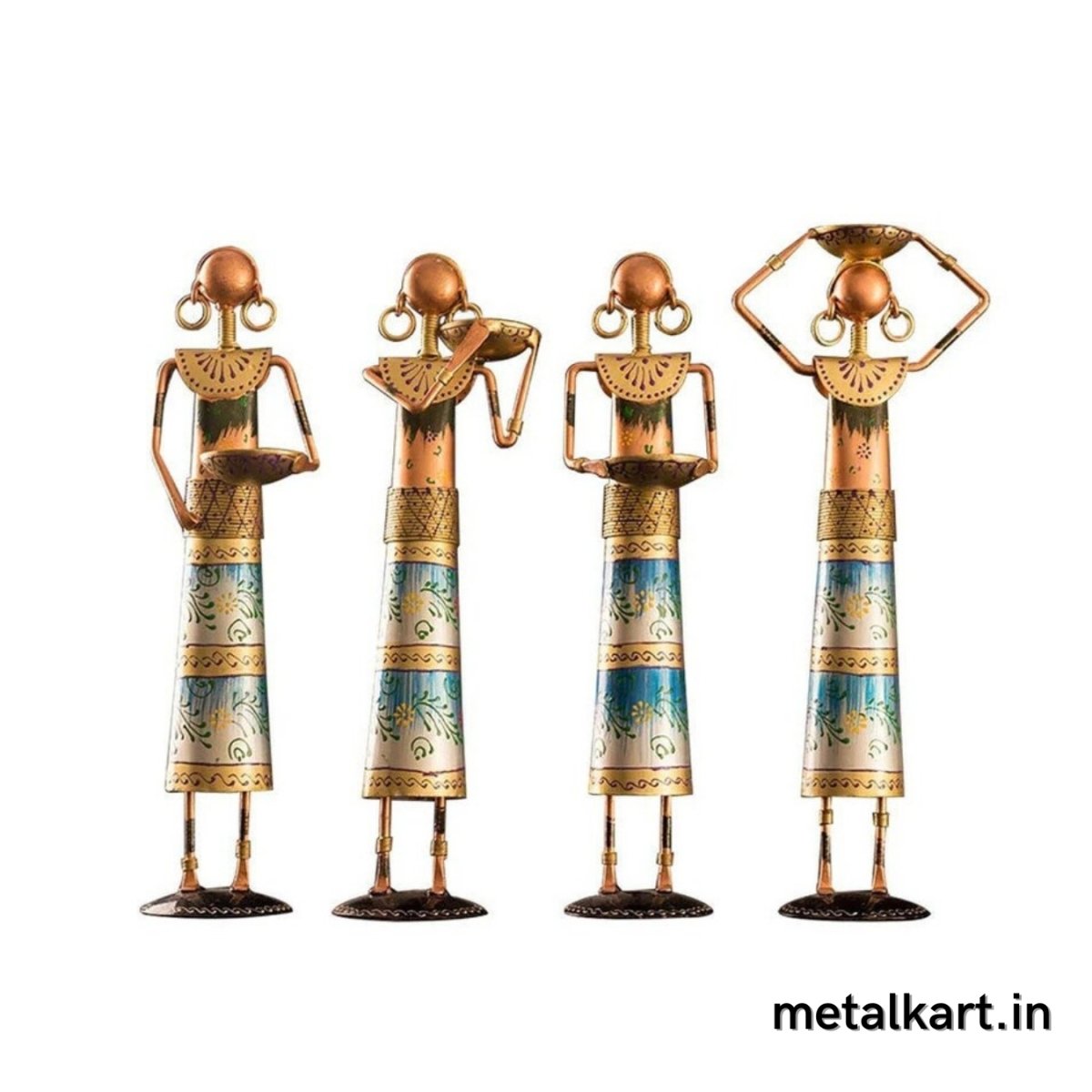 Metalkart Special Multicolor 4 Working Ladies Table top (6.5*6.5*14.5 Inches)