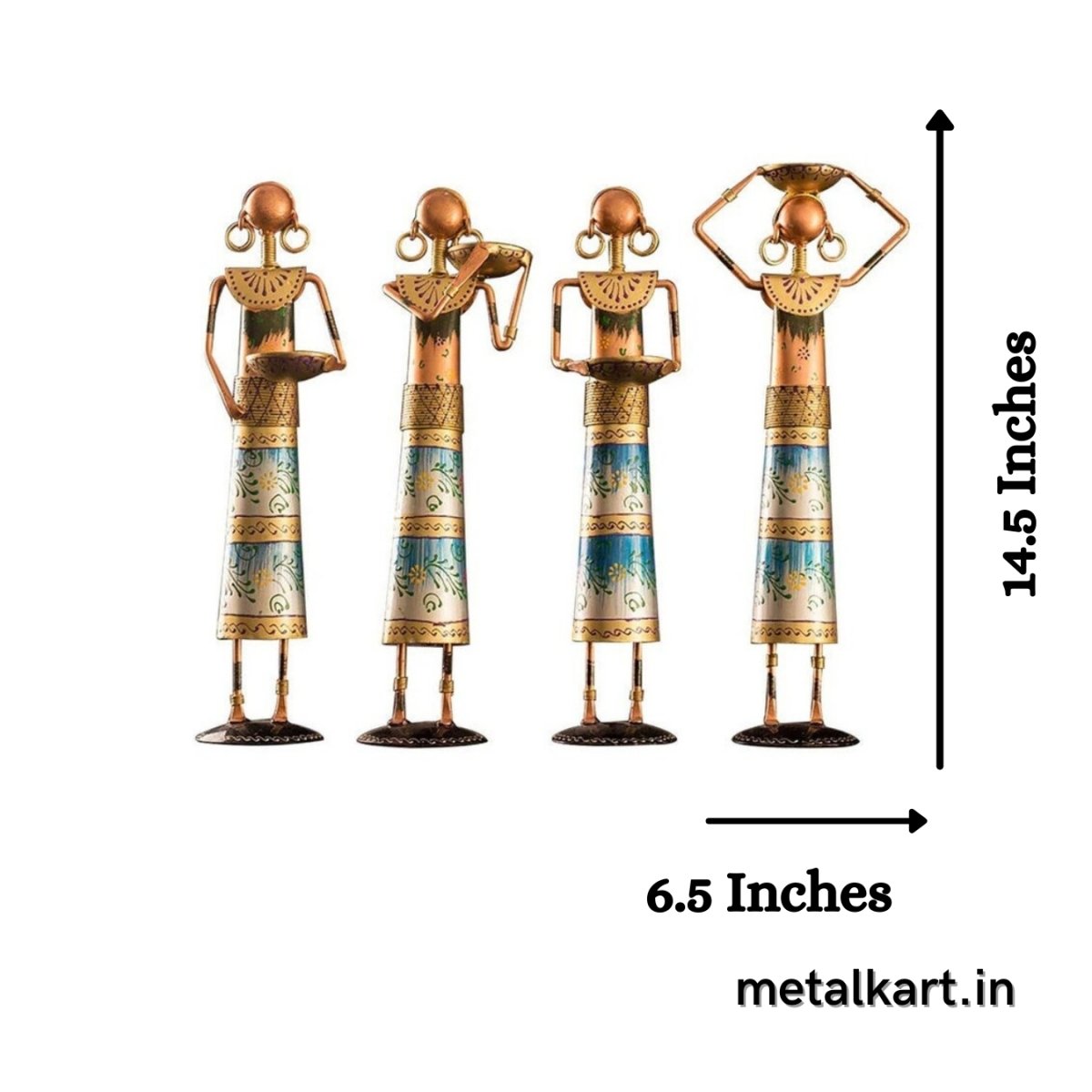 Metalkart Special Multicolor 4 Working Ladies Table top (6.5*6.5*14.5 Inches)