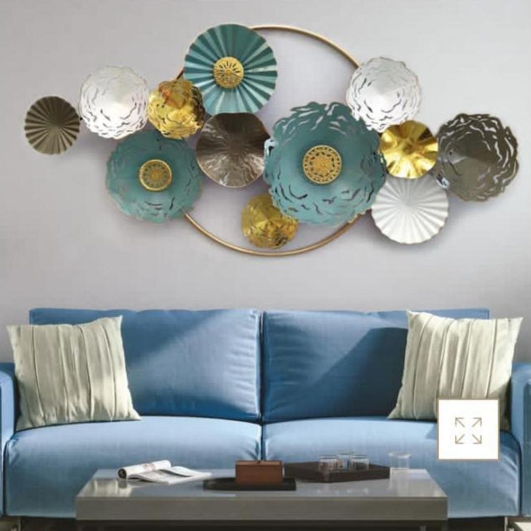 Metalkart Special Multicolor Circular Wall Art (48 x 23 Inches)