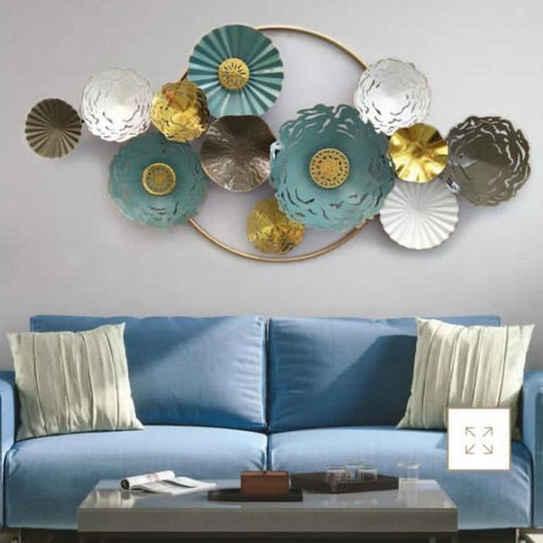 Metalkart Special Multicolor Circular Wall Art (48 x 23 Inches)