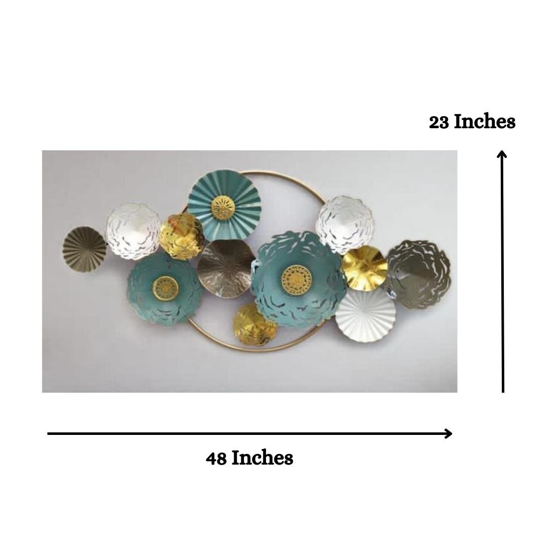 Metalkart Special Multicolor Circular Wall Art (48 x 23 Inches)