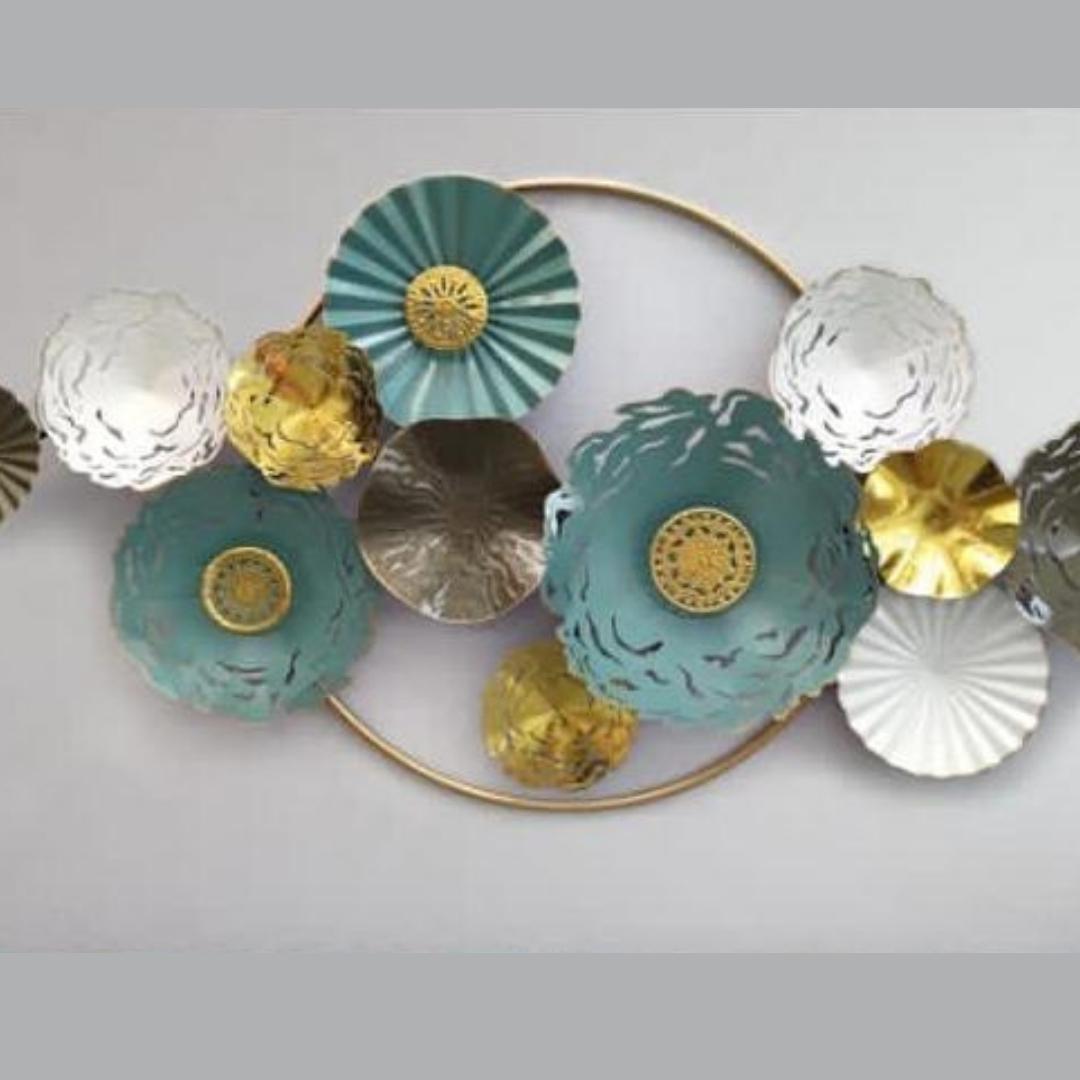 Metalkart Special Multicolor Circular Wall Art (48 x 23 Inches)