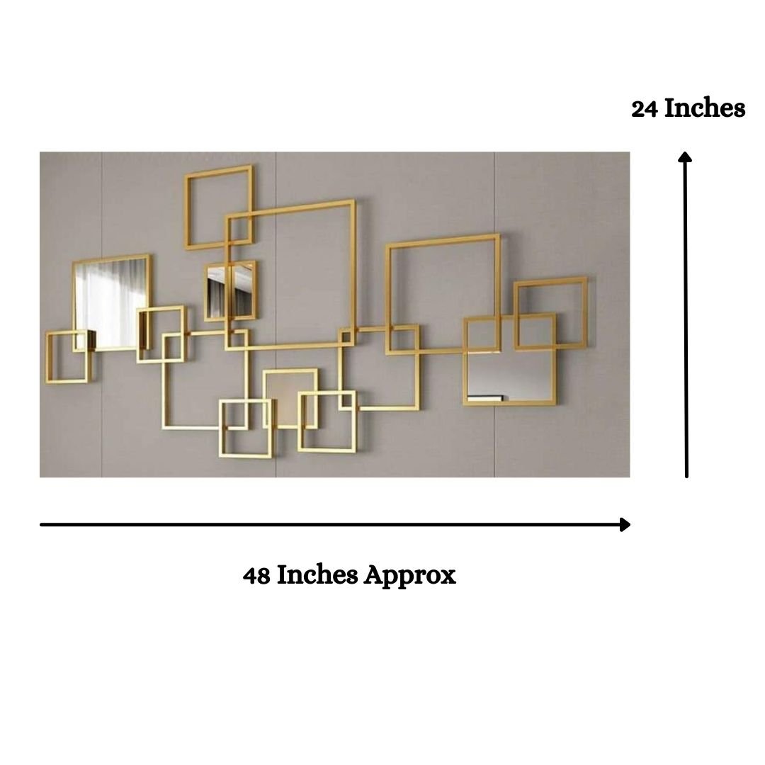 Metalkart Special Multiple Golden Frames wall art (48 x 24 Inches)