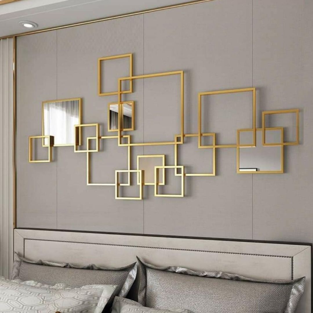 Metalkart Special Multiple Golden Frames wall art (48 x 24 Inches)