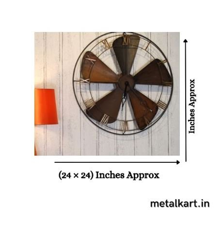 Metalkart Special Nostalgic Fan Wall Clock (24 x 24 Inches)