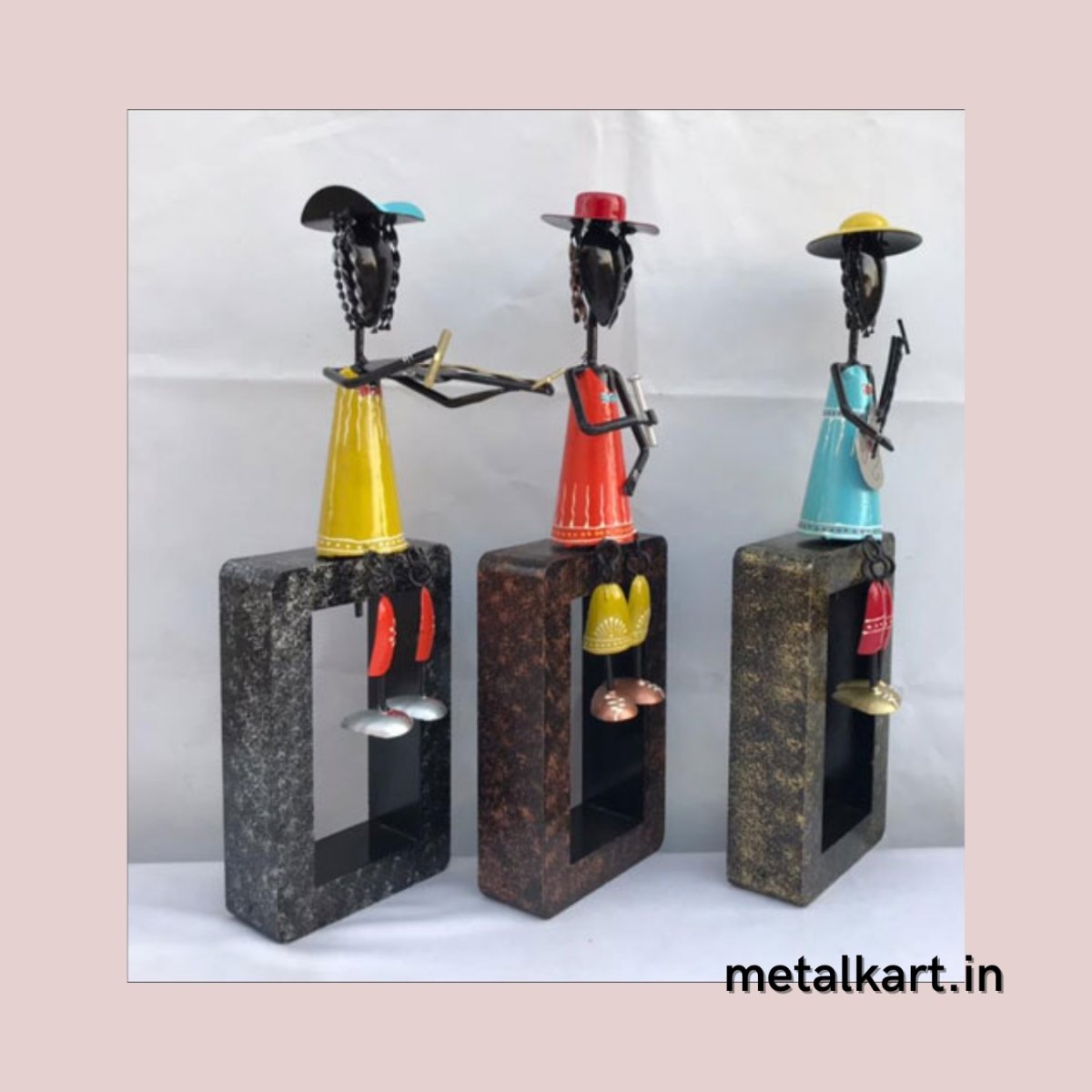 Metalkart Special Orchestra of 3 Colorful Musicians (15*03*13 Inches approx)