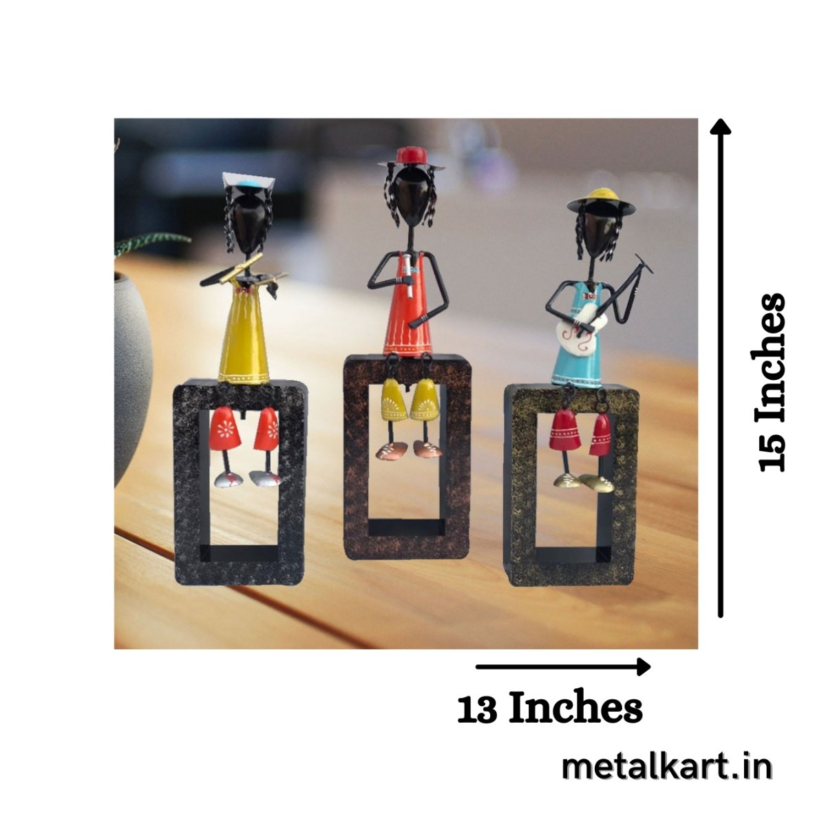 Metalkart Special Orchestra of 3 Colorful Musicians (15*03*13 Inches approx)