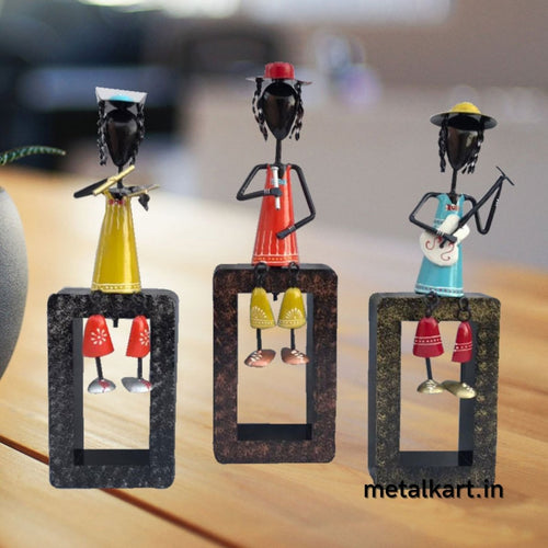 Metalkart Special Orchestra of 3 Colorful Musicians (15*03*13 Inches approx)