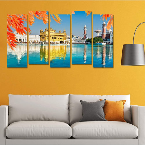 Metalkart Special Panca Amrit Vela Wall Painting (Set of 5)