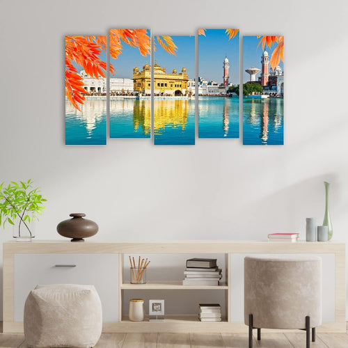 Metalkart Special Panca Amrit Vela Wall Painting (Set of 5)