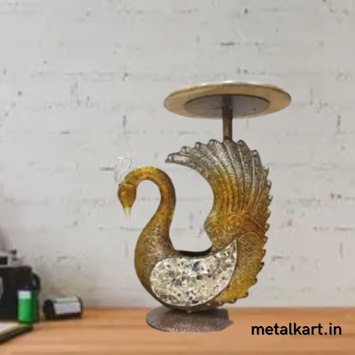 Metalkart Special Peacock Holding Multipurpose Table Top For living room (16*12*22 Inches approx)