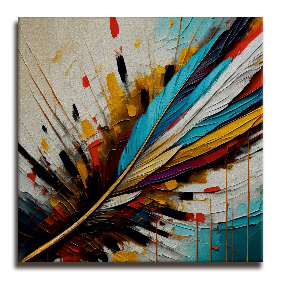 Metalkart Special Phoenix's Echo Wall Painting (36 x 36 Inches)