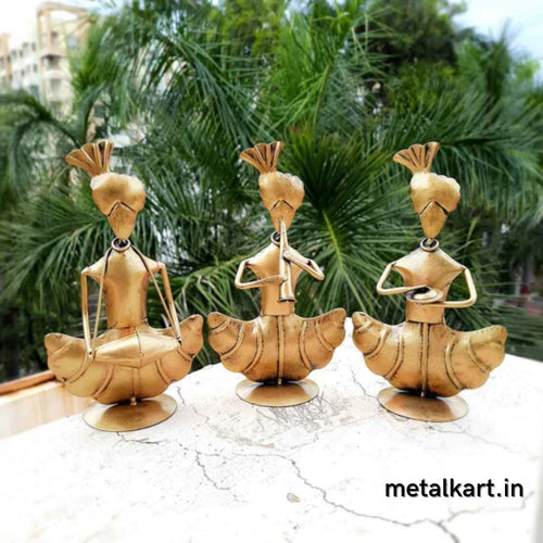 Metalkart Special Punjabi Celebration in Traditional Attire Set of 3 (13*3*7.5 Inches approx)