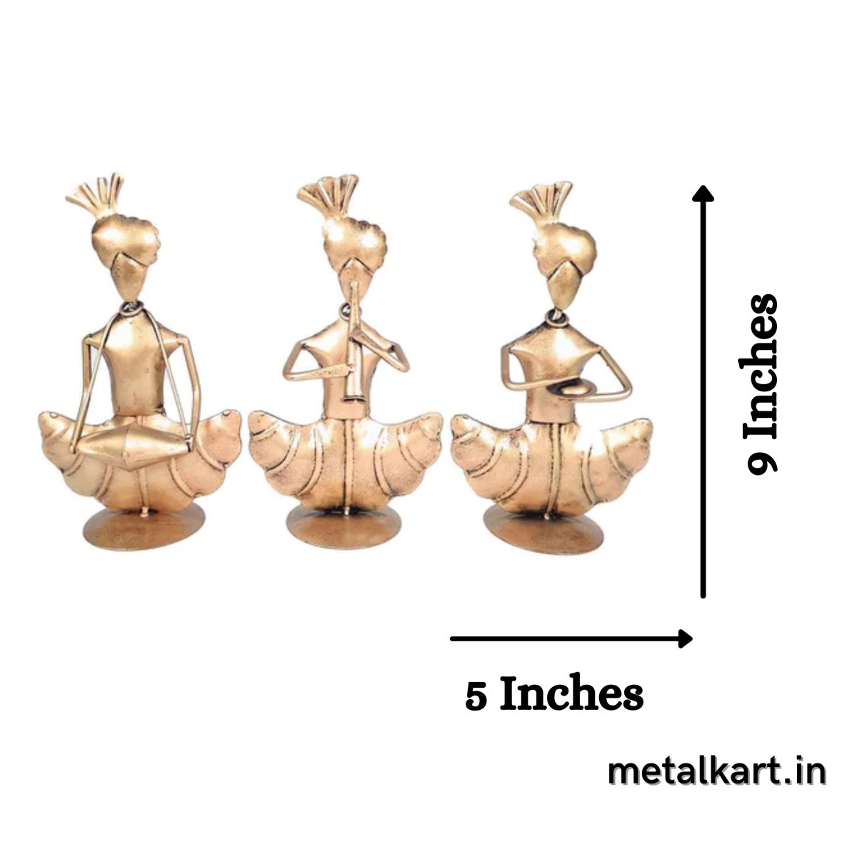 Metalkart Special Punjabi Celebration in Traditional Attire Set of 3 (13*3*7.5 Inches approx)