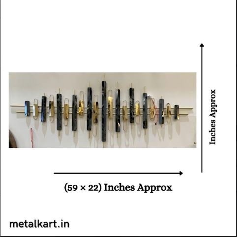 Metalkart Special Radiant Alchemy: A Symphony of Black and Gold (59 x 22 Inches)