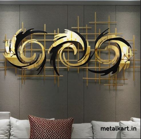 Metalkart Special Radiant Swirls Hollow Frame Wall Sculpture Wall Décor (48 x 24 Inches)