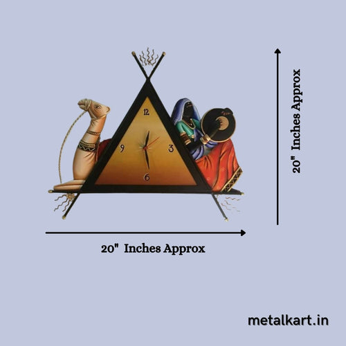 Metalkart special Rangeela Rajasthan wall clock (20 x 20 Inches)