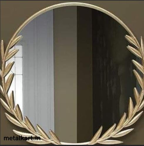 Metalkart Special Simple Leafy Wall Mirror (24 x 24 Inches)