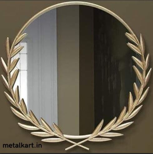 Metalkart Special Simple Leafy Wall Mirror (24 x 24 Inches)
