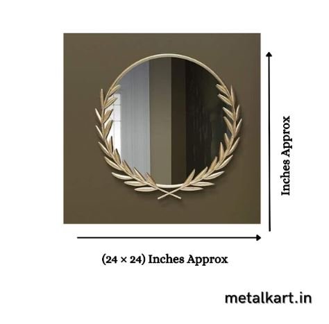 Metalkart Special Simple Leafy Wall Mirror (24 x 24 Inches)