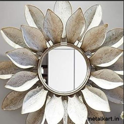 Metalkart Special Sunflower Splendor Wall Mirror (24 x 24 Inches)