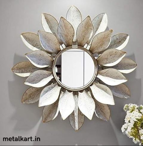 Metalkart Special Sunflower Splendor Wall Mirror (24 x 24 Inches)
