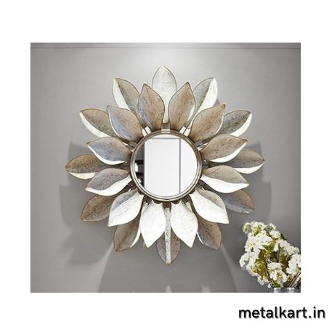 Metalkart Special Sunflower Splendor Wall Mirror (24 x 24 Inches)