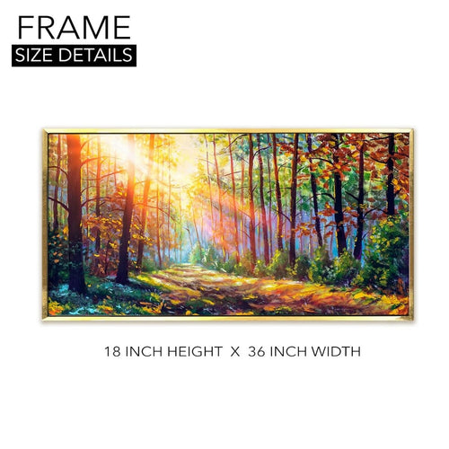Metalkart Special Sunlight Through the Trees Canvas Wall design (36 x 18 Inches)
