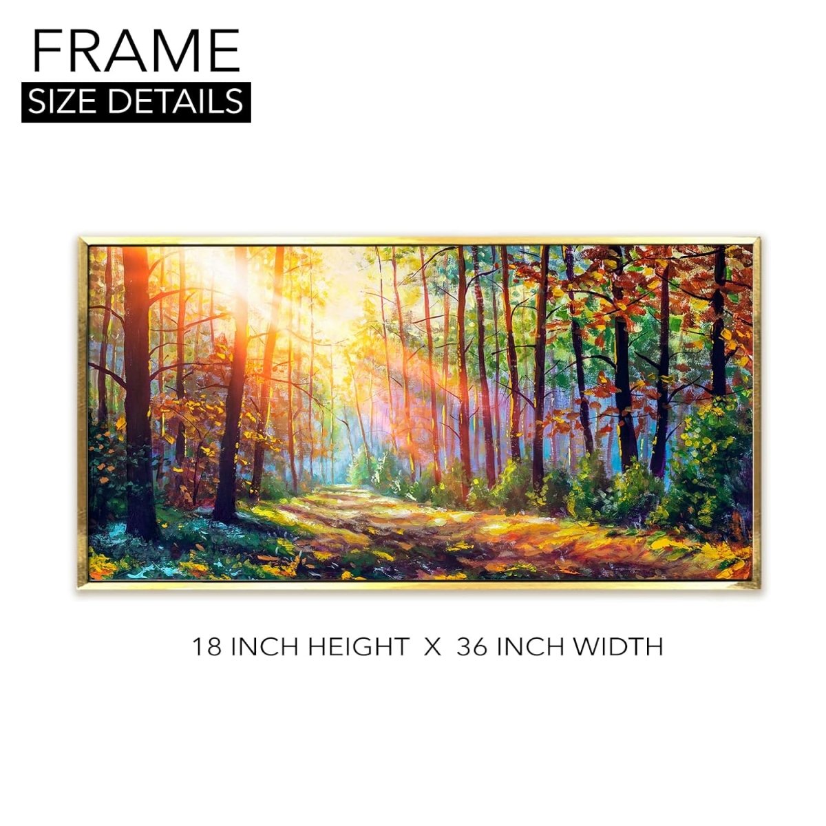 Metalkart Special Sunlight Through the Trees Canvas Wall design (36 x 18 Inches)