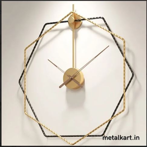 Metalkart Special The Gilded Hexagon Wall Clock (Dia 24 Inches)