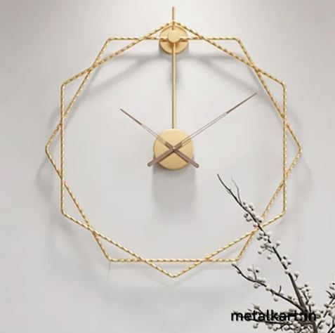 Metalkart Special The Gilded Hexagon Wall Clock (Dia 24 Inches)