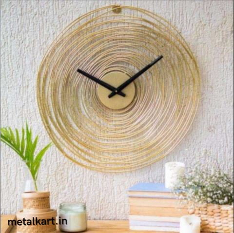 Metalkart Special The Gilded Jalebi Clock (Dia 24 Inches)