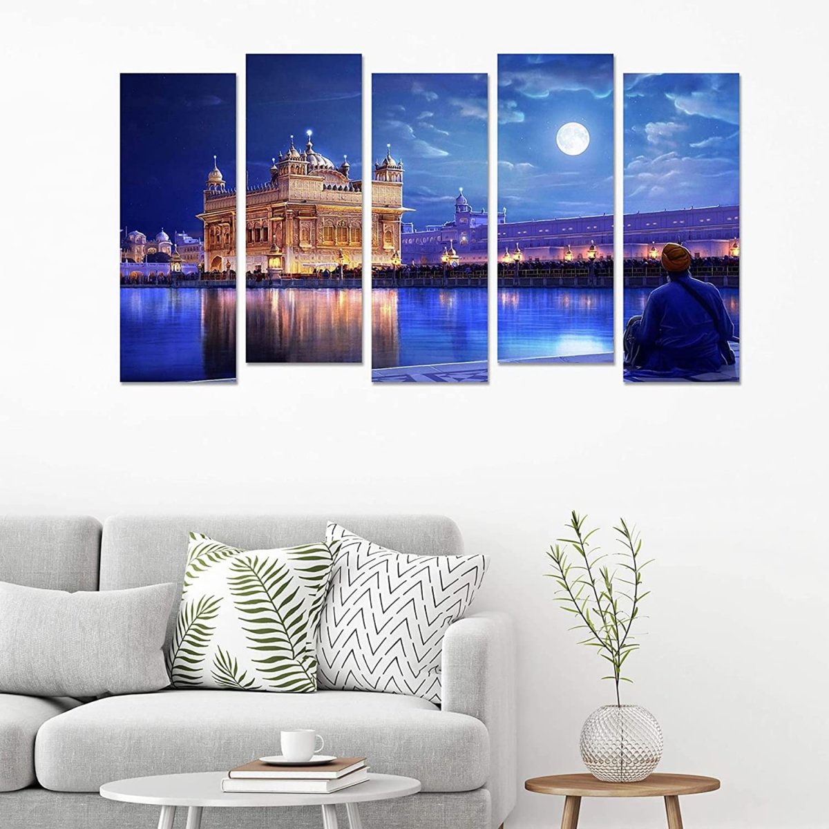 Metalkart Special Tranquility by Amrit Sarovar Wall Painting (Set of 5)