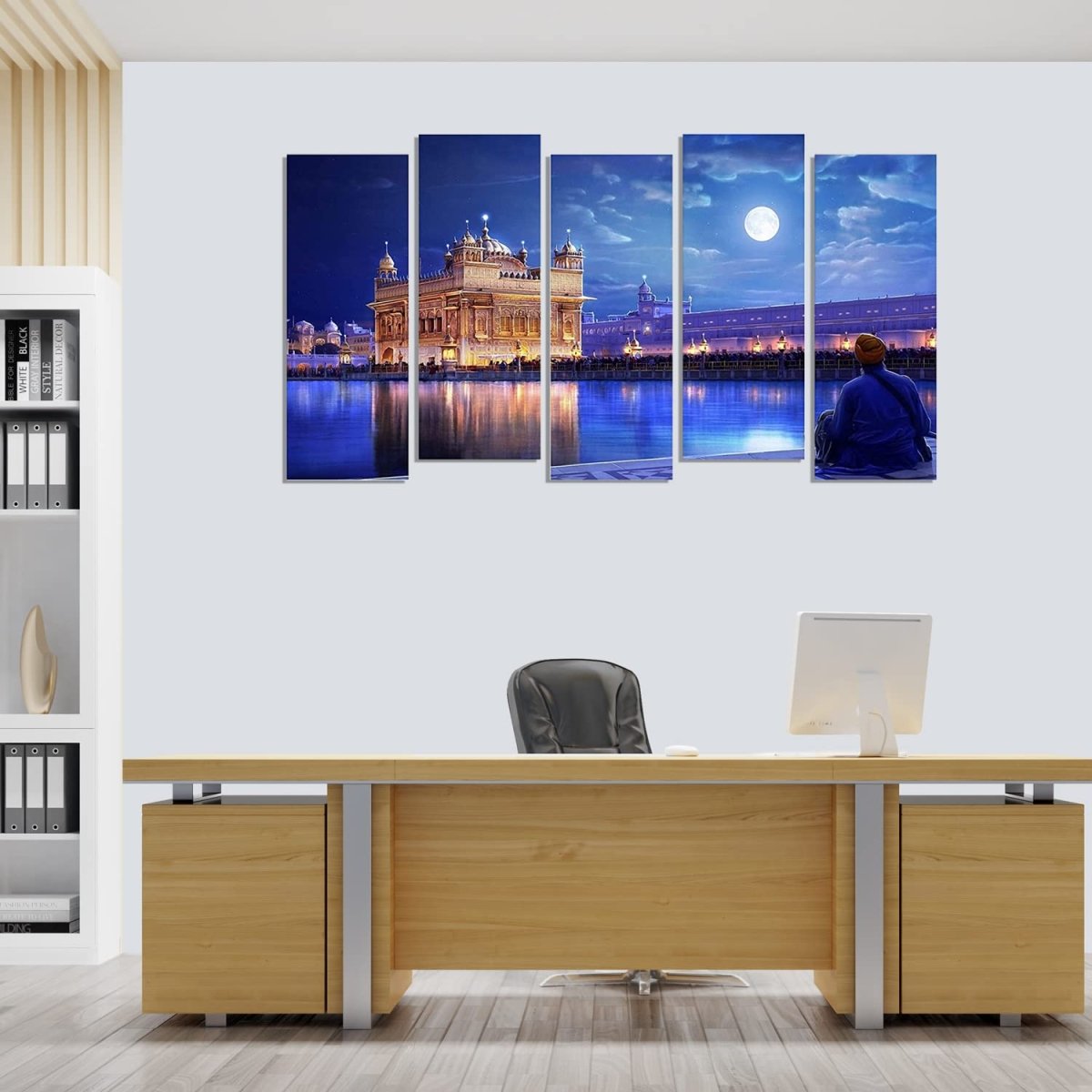 Metalkart Special Tranquility by Amrit Sarovar Wall Painting (Set of 5)