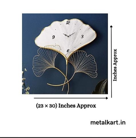 Metalkart Special Triple Ginkgo Wall Clock (23 x 30 Inches)