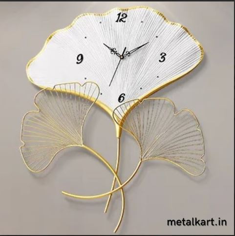 Metalkart Special Triple Ginkgo Wall Clock (23 x 30 Inches)