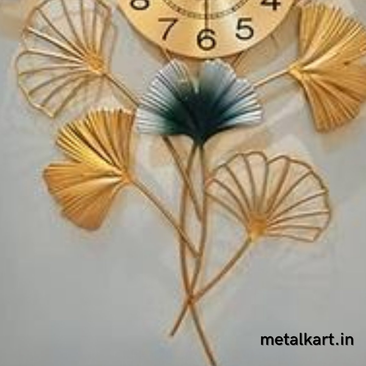Metalkart Special Vertical Gingko Leaf Wall Clock (24 x 36 Inches)