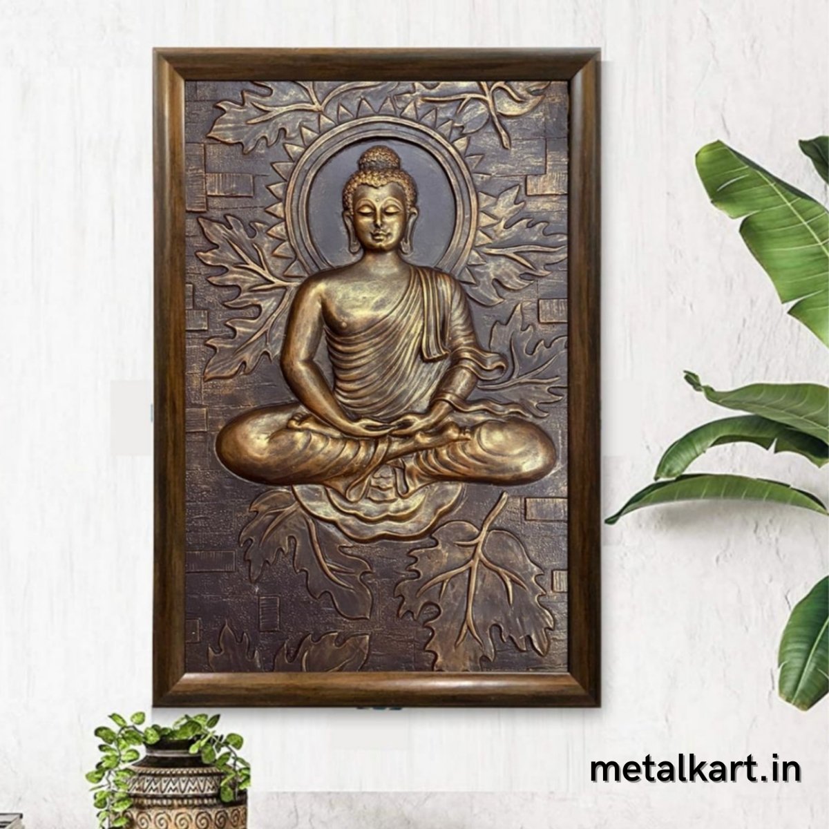 Metalkart Special Wall Mounted 3D Buddha Sculpture (36 x 24 Inches)
