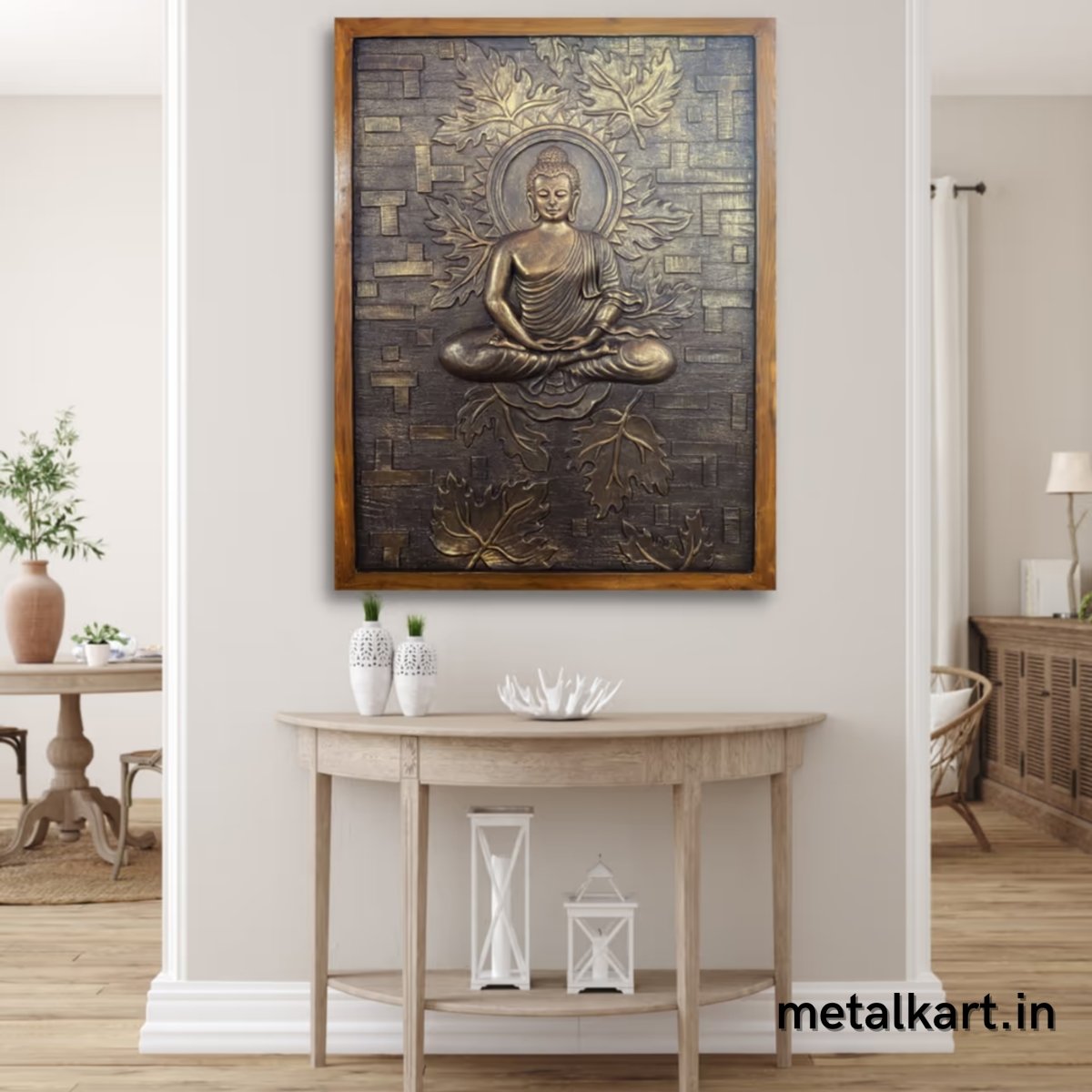 Metalkart Special Wall Mounted 3D Buddha Sculpture (36 x 24 Inches)