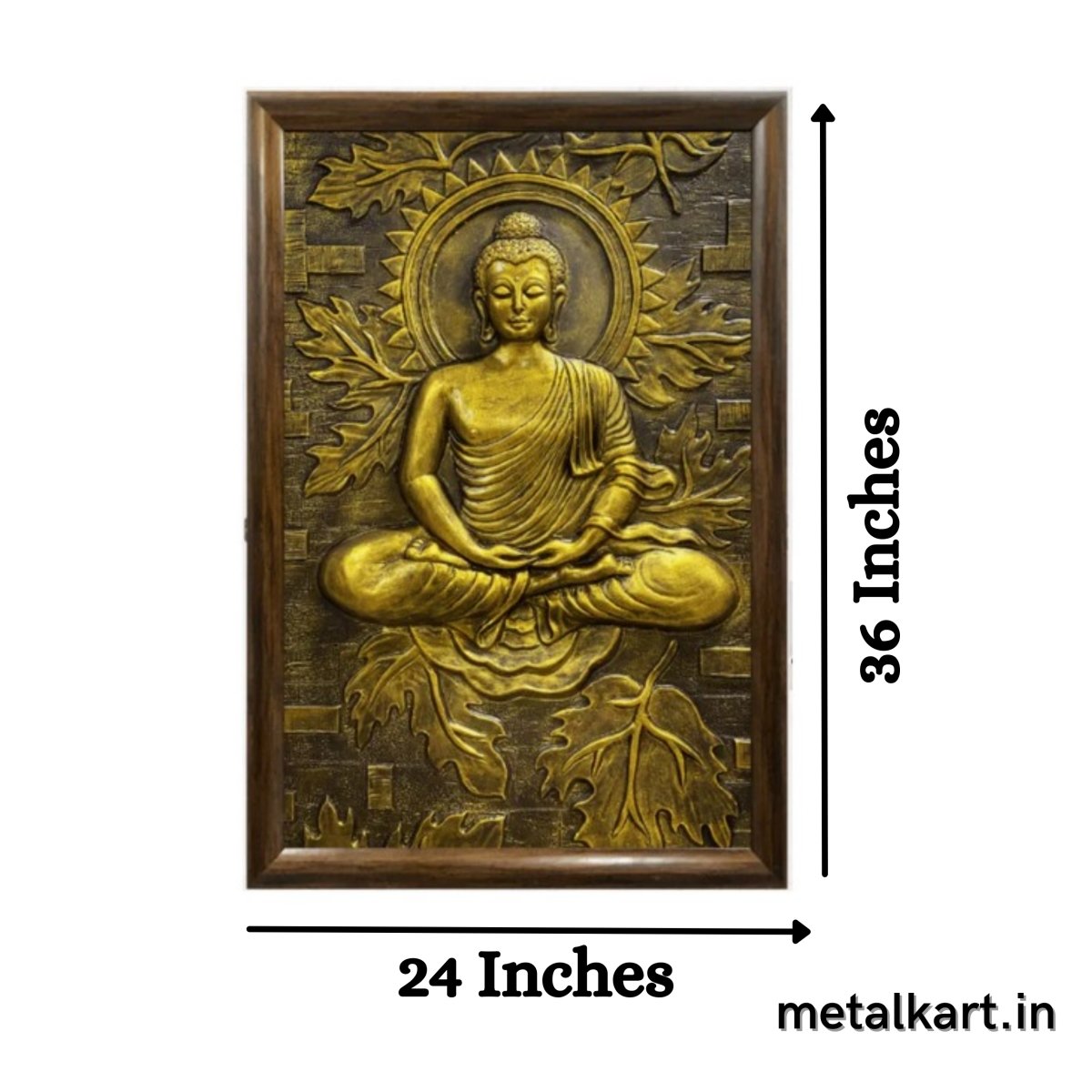 Metalkart Special Wall Mounted 3D Buddha Sculpture (36 x 24 Inches)