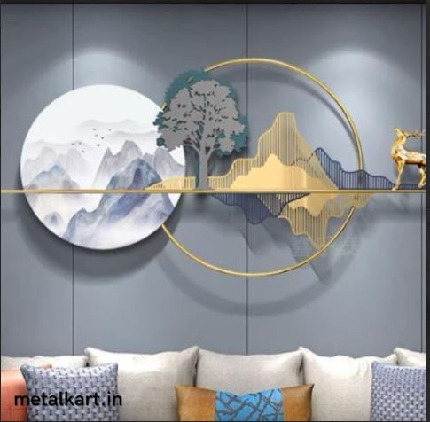 Metalkart Special Whispering Glade, Deer in Golden Armor Wall Art (60 x 26 Inches)