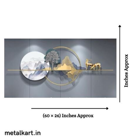 Metalkart Special Whispering Glade, Deer in Golden Armor Wall Art (60 x 26 Inches)