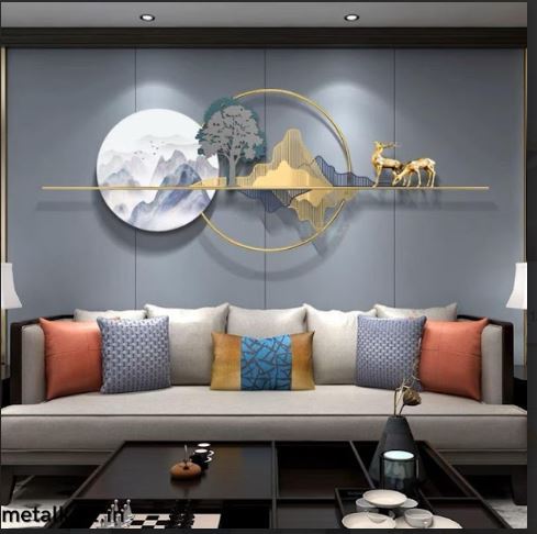 Metalkart Special Whispering Glade, Deer in Golden Armor Wall Art (60 x 26 Inches)