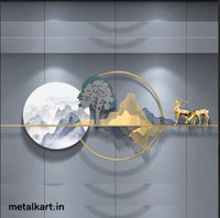 Thumbnail for Metalkart Special Whispering Glade, Deer in Golden Armor Wall Art (60 x 26 Inches)
