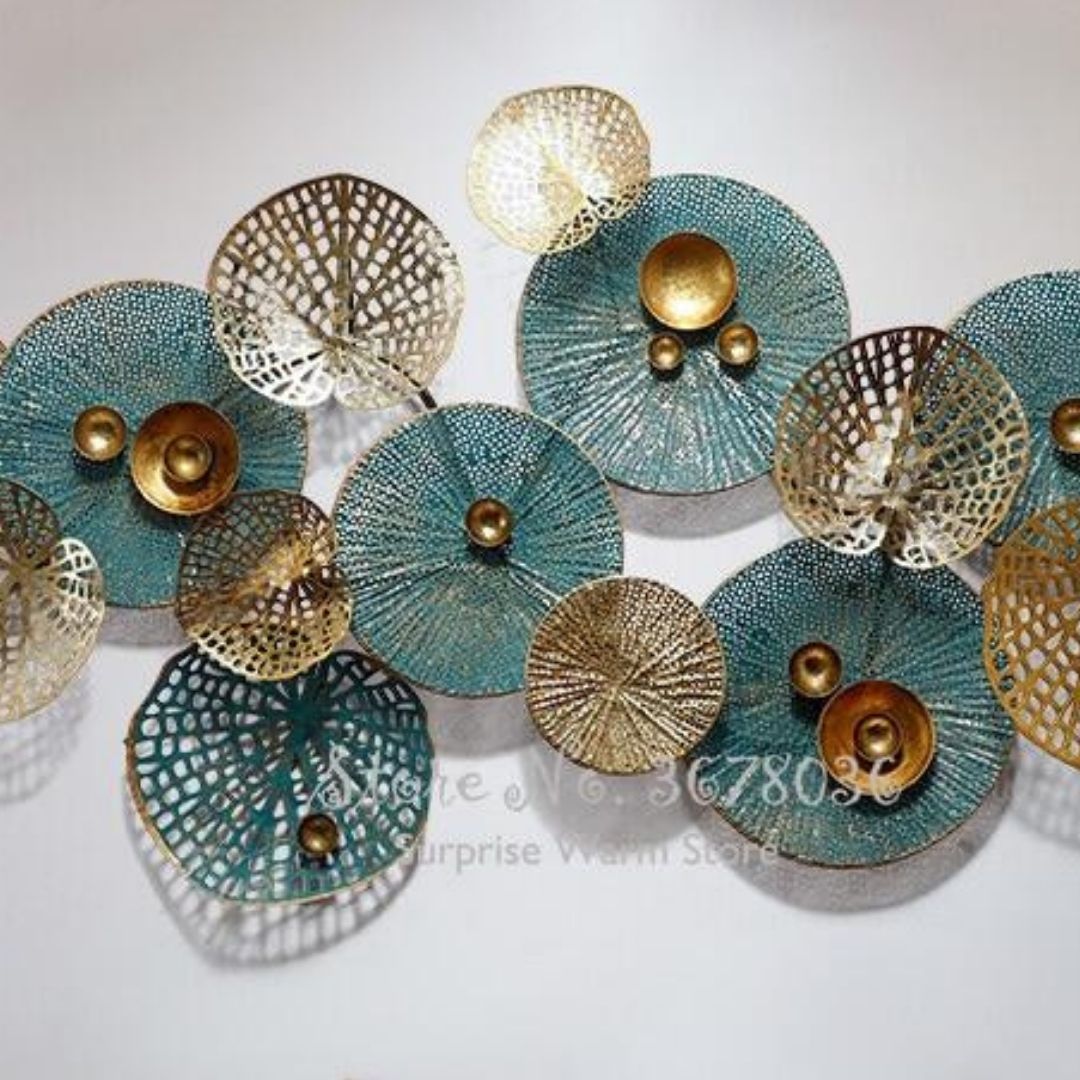 Metallic 15 circles net wall design (50 x 27 Inches)