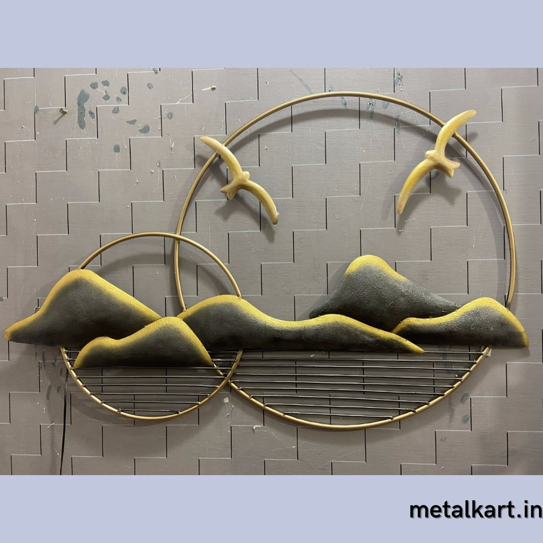 Metallic 2 Ring mountain (54 x 35 Inches)