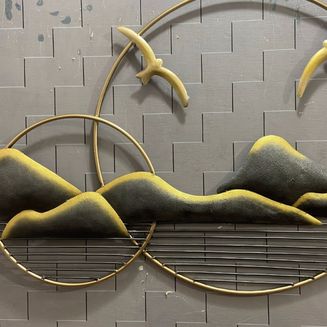 Metallic 2 Ring mountain (54 x 35 Inches)