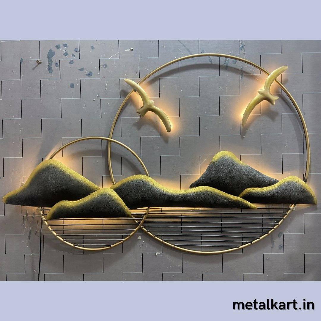 Metallic 2 Ring mountain (54 x 35 Inches)