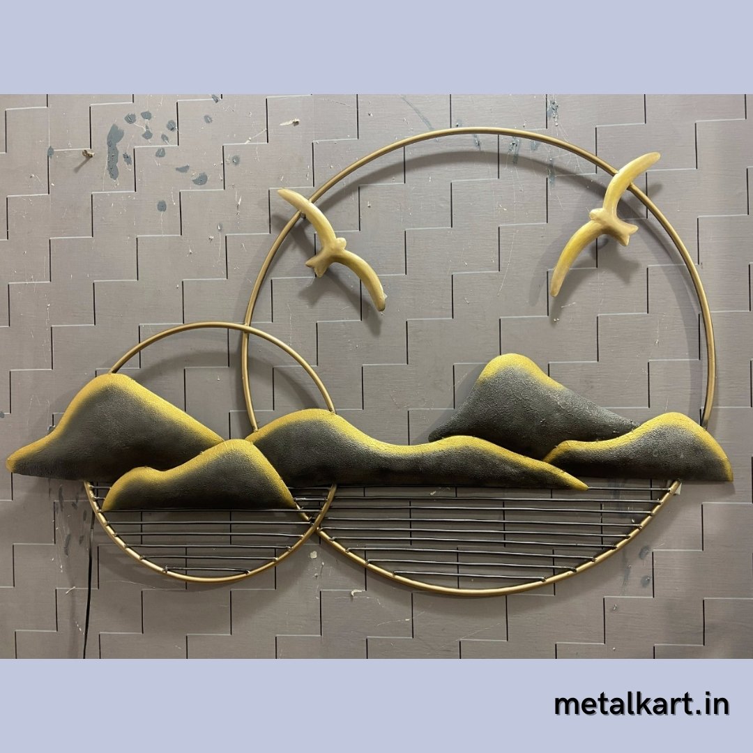 Metallic 2 Ring mountain (54 x 35 Inches)